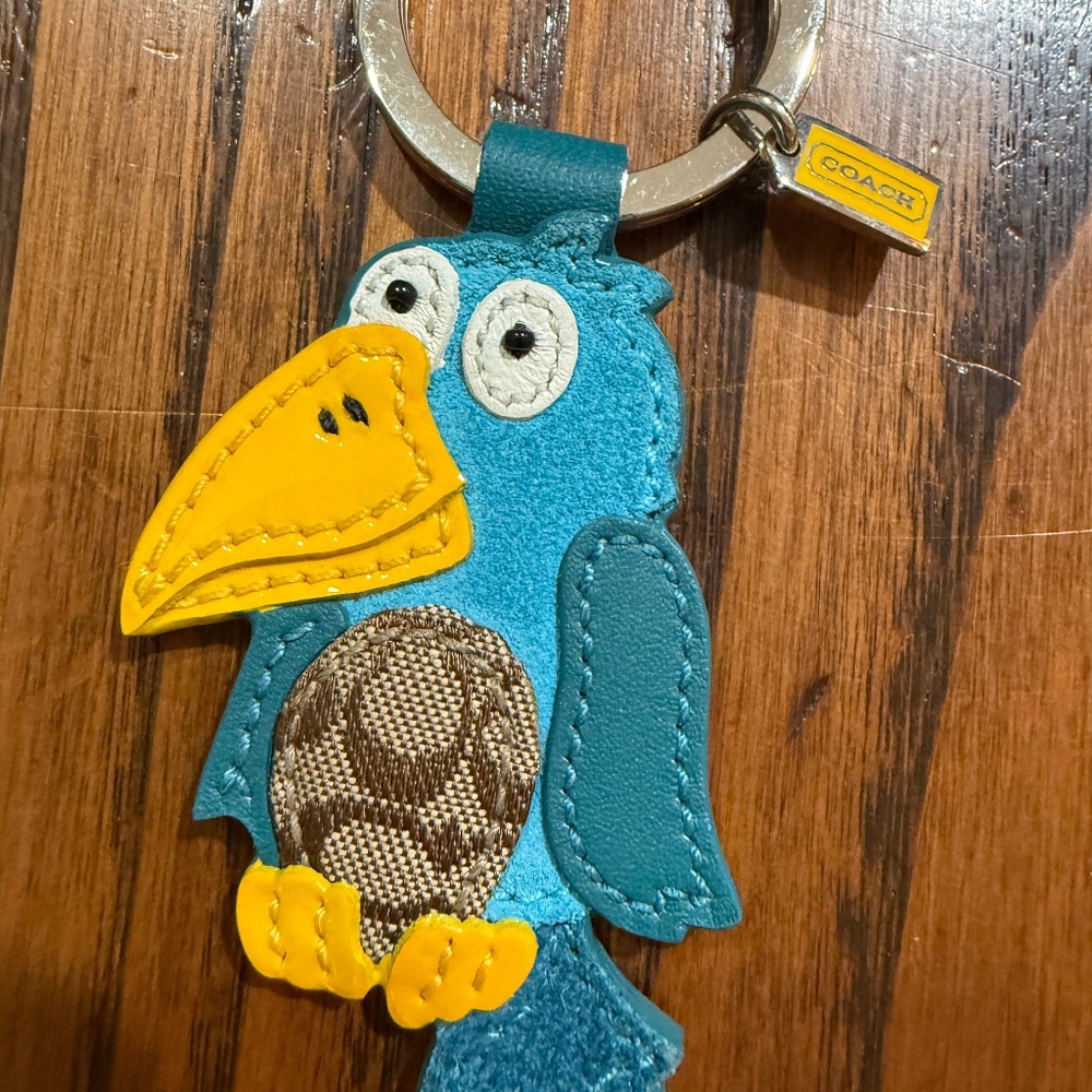 Coach Leather Toucan Key Fob/ Bag Charm